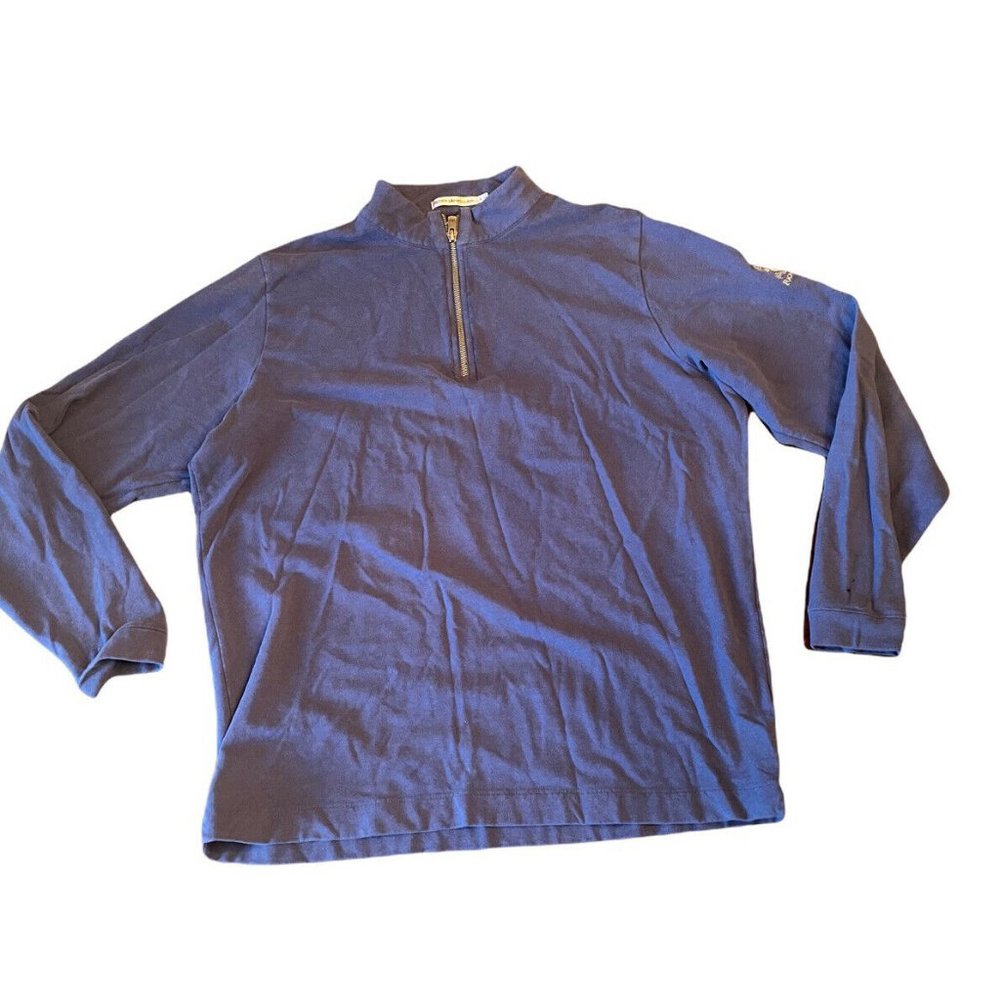 Peter Millar Mountainside Collection 1/4 zip Sweatshirt Mens L Blue Richland